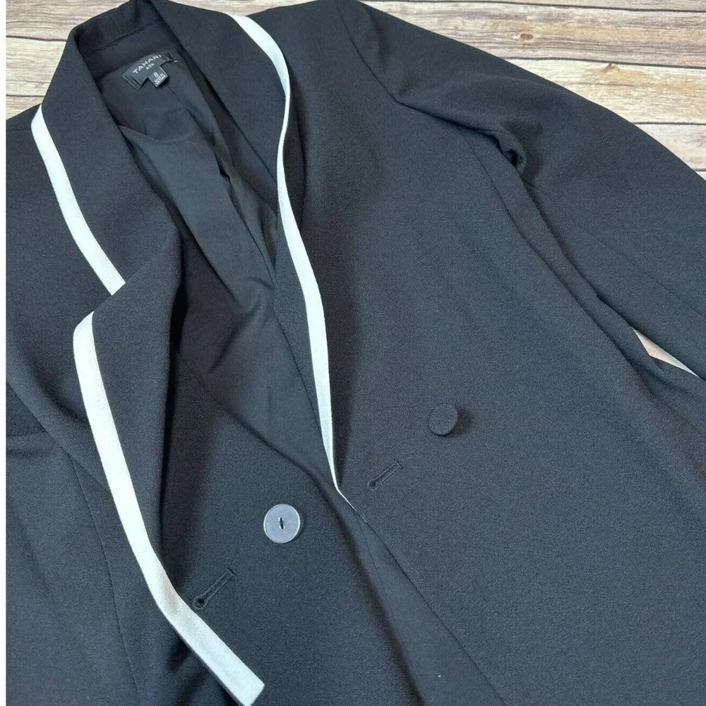 Tahari ASL Women's Black Shawl Collar Blazer Jacket Size 8